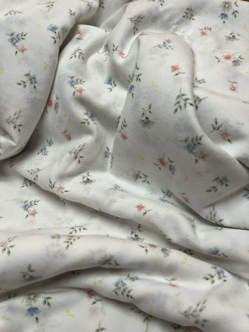 WESTPOINT STEVENS Double Flat Sheet Mini Floral Pastel Cotton Poly 78